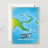 papua nieuwe guinee - kaart . (Voorkant / Achterkant)