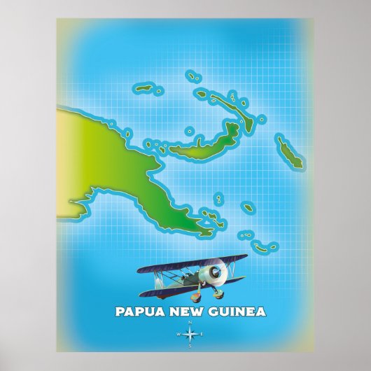 papua nieuwe guinee - kaart . poster (Voorkant)