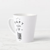 Papy en trots op het zijn latte mok (Linkerhoek)