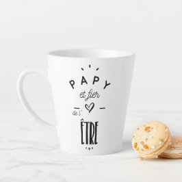 Papy en trots op het zijn latte mok