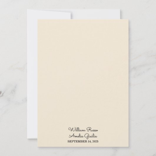 Papyrus Retro Vellum Overlay Bruiloft Kaart (Achterkant)