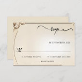 Papyrus Retro Vellum Overlay Bruiloft RSVP Kaartje (Voorkant / Achterkant)