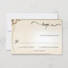 Papyrus  Retro Vellum Overlay Bruiloft RSVP Kaartje