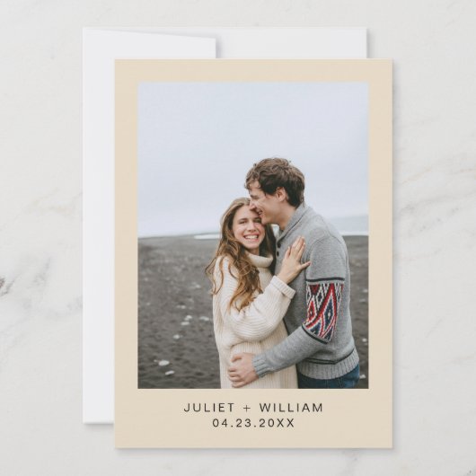 Papyrus  Retro Vellum Overlay Bruiloft Save The Date (Achterkant)