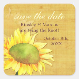 Papyrus Sunflower Autumn Wedding Vierkante Sticker