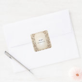 Papyrus Vintage Vellum Overlay Bruidsdouche Vierkante Sticker (Envelop)