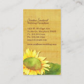 Papyrus Zonnebloem bruiloft boetiek Visitekaartje (Achterkant)