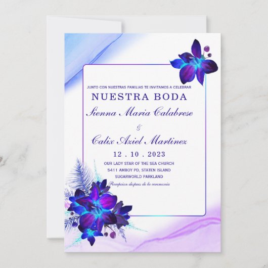 Paquete de boda Orquídea azul Kaart (Voorkant)