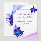 Paquete de boda Orquídea azul Kaart (Voorkant / Achterkant)