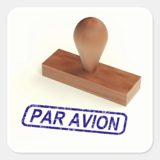 Par Avion Air Mail Vierkante Sticker (Voorkant)