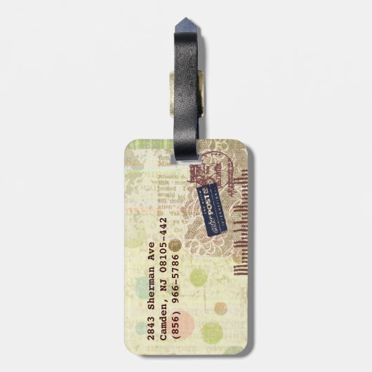 Par Avion  heteluchtballon Bagagelabel (Achterkant verticaal)