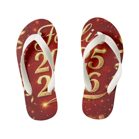 Par de Chancletas con Diseño “Feliz 2025–2026” | C Kinder Teenslippers (Voetbed)
