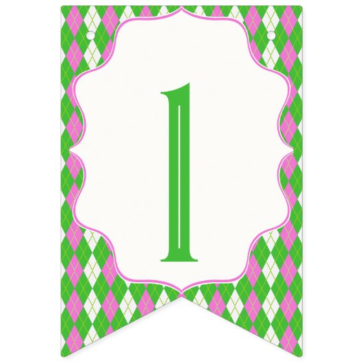 Par-Fect Day Elegant Golfkar Klaar Baby shower Vlaggetjes (Tweede vlag)