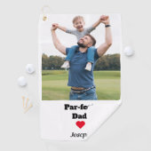 Par-fect Vader Grappige aangepaste Foto vaderdag Golfhanddoek (Insitu)