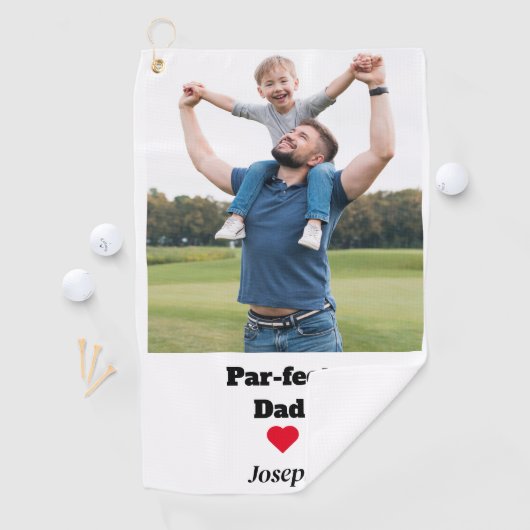 Par-fect Vader Grappige aangepaste Foto vaderdag Golfhanddoek (Insitu)