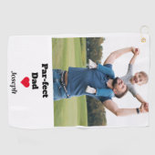 Par-fect Vader Grappige aangepaste Foto vaderdag Golfhanddoek (Horizontaal)
