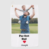 Par-fect Vader Grappige aangepaste Foto vaderdag Golfhanddoek (Voorkant)