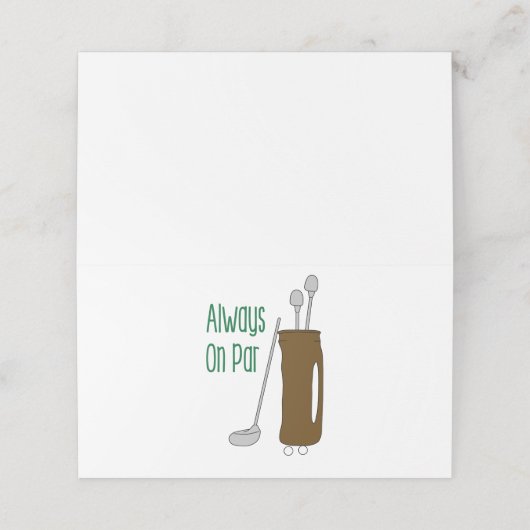 Par Golf Plaatskaartje (Buitenkant ongevouwen)