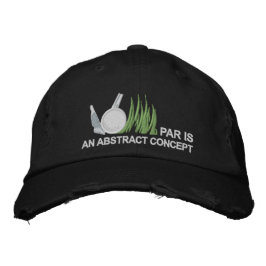 Par is een Abstracte concept golfbal en T-shirt Lo Geborduurde Pet