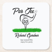 Par Off for an UnForeGettable 50th Birthday Party Kartonnen Onderzetters (Voorkant)