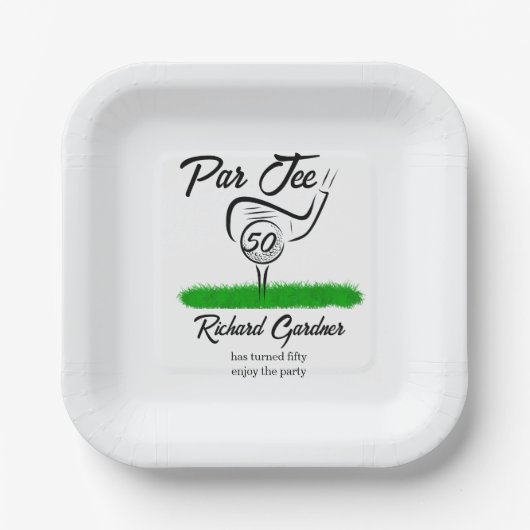 Par Off for an UnForeGettable 50th Birthday Party Papieren Bordje (Voorkant)