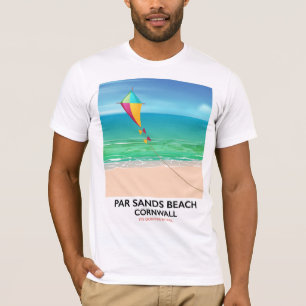 Par Sands Beach Cornwall strand reisposter T-shirt
