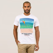 Par Sands Beach Cornwall strand reisposter T-shirt (Voorkant volledig)