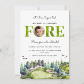 Par-t-shirt 4th Birthday Golf Eerste Verjaardag Fo Kaart (Voorkant)