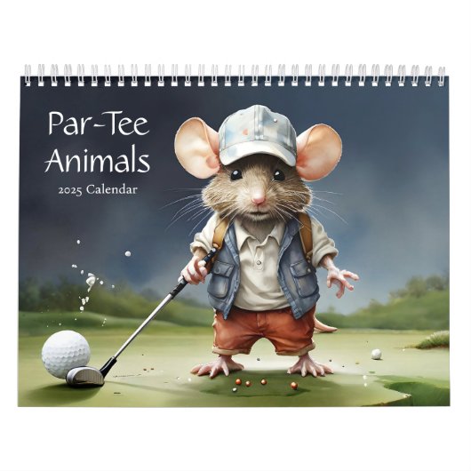Par-T-shirt Animals Een jaar van Golfplezier 2025 Kalender (Hoes)