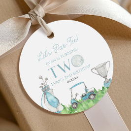 Par-T-shirt Blue Golf 2e verjaardagsfeest Bedankjes Labels