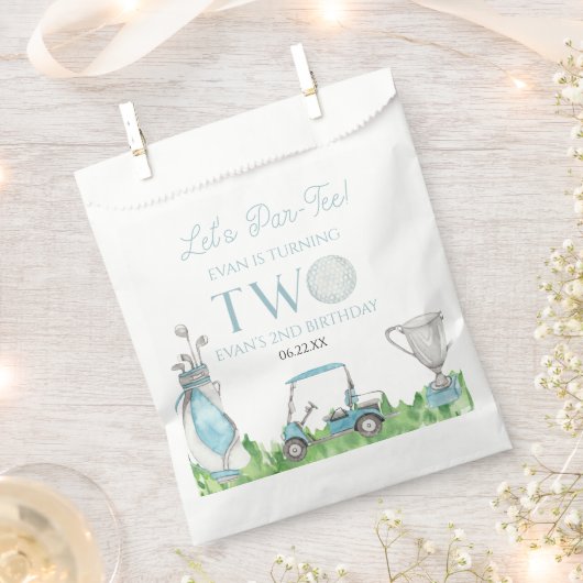 Par-T-shirt Blue Golf 2e verjaardagsfeest Bedankzakje (Geknipt)