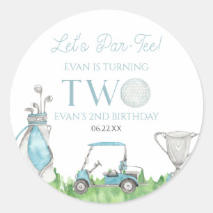 Par-T-shirt Blue Golf 2e verjaardagsfeest Ronde Sticker