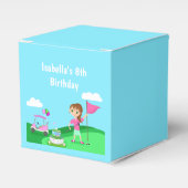 Par-T-shirt Chibi Girl Verjaardag Golffeest Bedankdoosjes (Voorkant Zijde)