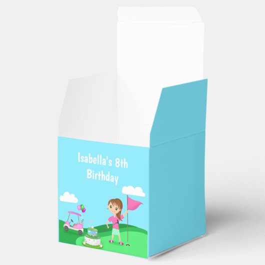 Par-T-shirt Chibi Girl Verjaardag Golffeest Bedankdoosjes (Geopend)