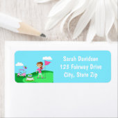 Par-T-shirt Chibi Girl Verjaardag Golffeest Etiket (Insitu)