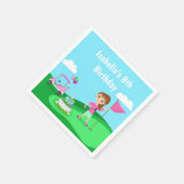 Par-T-shirt Chibi Girl Verjaardag Golffeest Servet (Hoek)