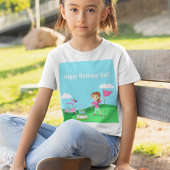 Par-T-shirt Chibi Girl Verjaardag Golffeest T-shirt