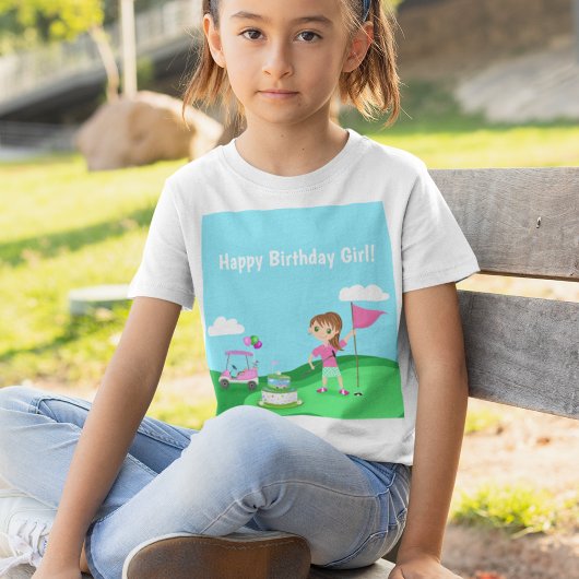 Par-T-shirt Chibi Girl Verjaardag Golffeest T-shirt