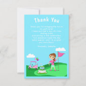 Par-T-shirt Chibi Girl Verjaardagsgolf Dankkaart Bedankkaart (Voorkant)