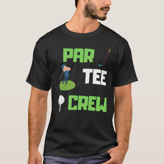 Par T-shirt Crew Squad Golfliefhebber (Voorkant)