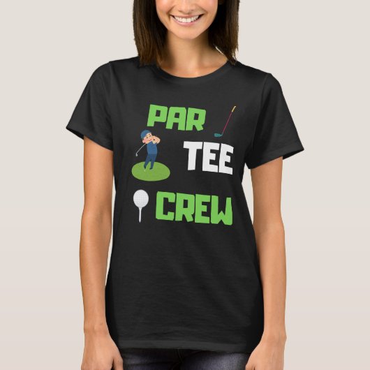 Par T-shirt Crew Squad Golfliefhebber (Voorkant)