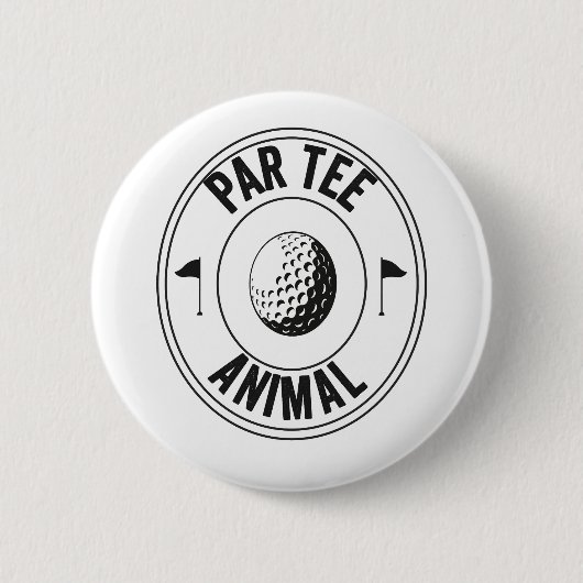 Par-T-shirt Dier grappig golfen Papa Gift Golf Ronde Button 5,7 Cm (Voorkant)