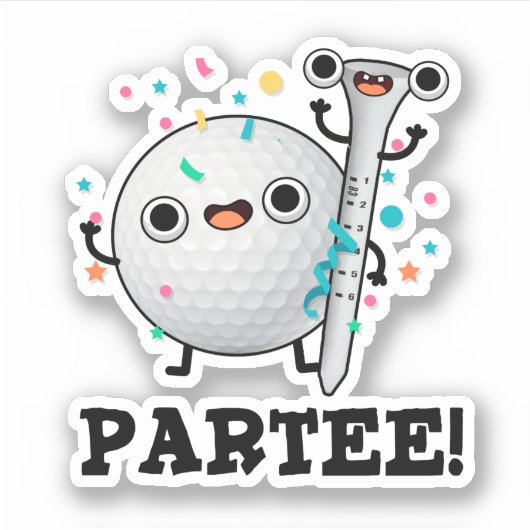 Par-T-shirt Funny Golf Pun Sticker (Voorkant)