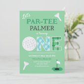 Par-t-shirt Golf 1e Verjaardag Golfen Kaart (Staand voorkant)