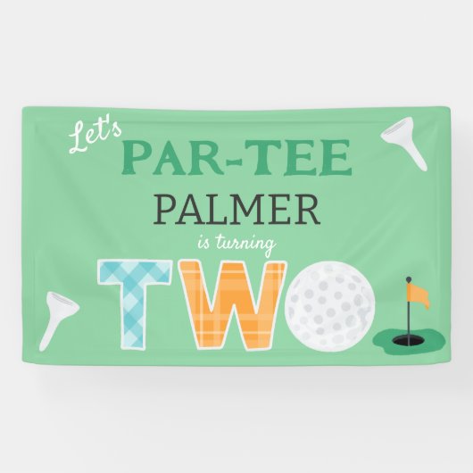 Par-t-shirt Golf 2e Verjaardag Golffeest Spandoek (Horizontaal)