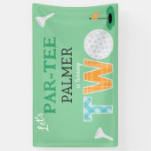 Par-t-shirt Golf 2e Verjaardag Golffeest Spandoek (Verticaal)