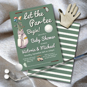 Par-t-shirt Golf Baby shower Kaart