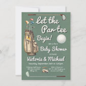 Par-t-shirt Golf Baby shower Uitnodiging (Voorkant)