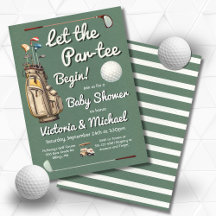 Par-t-shirt Golf Baby shower Uitnodiging