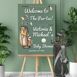Par-t-shirt Golf Baby shower Welkomstbord Poster